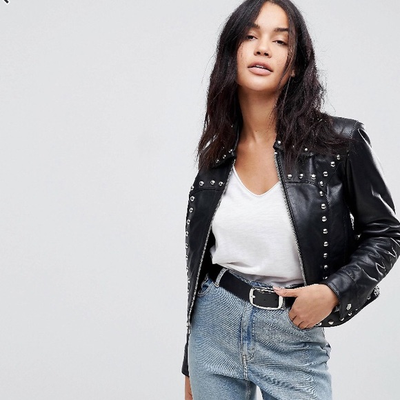 ASOS Jackets & Blazers - FINAL PRICE NWT! ASOS Leather Zip Studded jacket